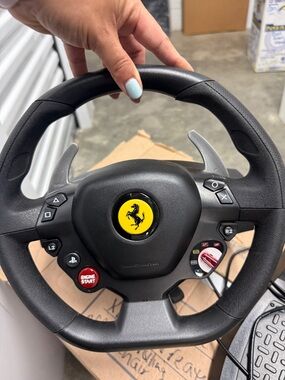 Gaming Ferrari Black Racing Wheel with Pedals